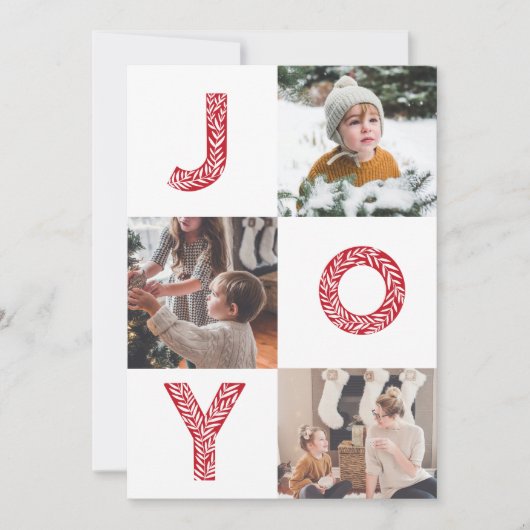 Kerstkaart van Joy Family met foto (Voorkant)