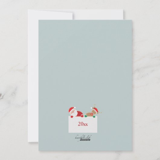 Kerstkaart van Kerstman en Rudolph (Achterkant)