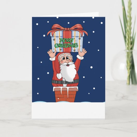 Kerstkaart van Kerstman Feestdagen Kaart (Voorkant)