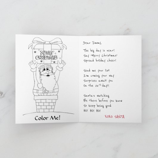 Kerstkaart van Kerstman Feestdagen Kaart (Binnen)