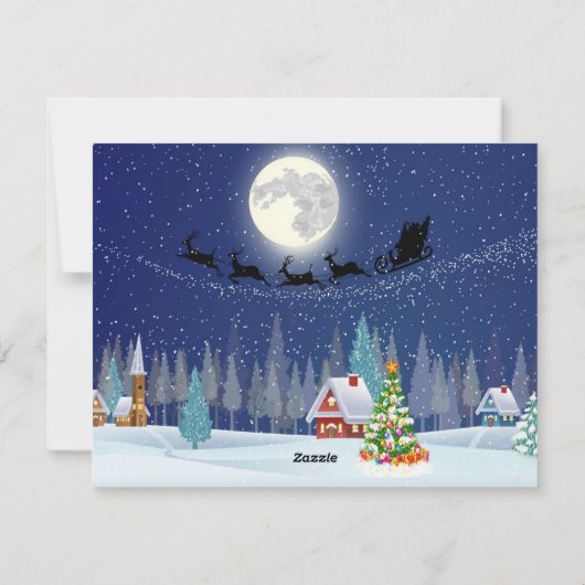 Kerstkaart van kerstman voor kerstavond (Achterkant)