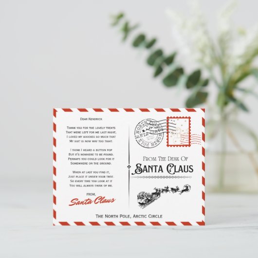 Kerstkaart van kerstman voor kerstavond (Staand voorkant)