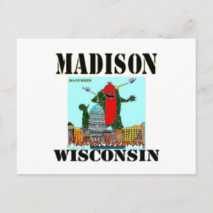 Kerstkaart van Madison Wisconsin Feestdagenkaart