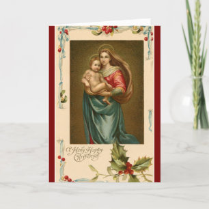 Kerstkaart van Maria en Jezus Feestdagen Kaart