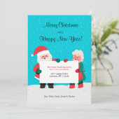 Kerstkaart van meneer en mevrouw Kerstman (Staand voorkant)