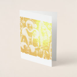 Kerstkaart van meneer en mevrouw Kerstman Folie Kaarten