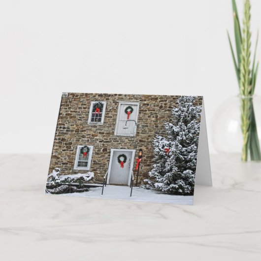 Kerstkaart van molen feestdagen kaart (Voorkant)