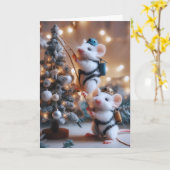 Kerstkaart van muizen kaart (Gele Bloem)