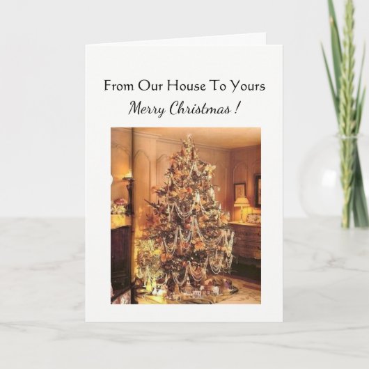 Kerstkaart van ons huis aan van u feestdagen kaart (Voorkant)