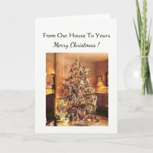 Kerstkaart van ons huis aan van u feestdagen kaart