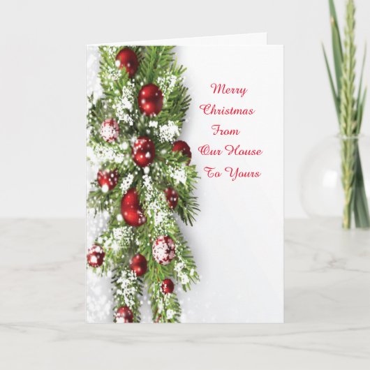 Kerstkaart Van Ons Huis Naar Jouw Huis Feestdagen Kaart (Voorkant)