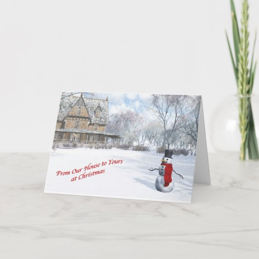 Kerstkaart 'Van Ons Huis naar Jouw Huis' Feestdagen Kaart (Voorkant)