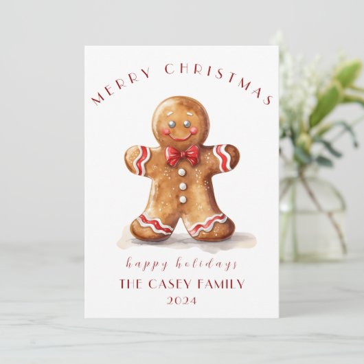Kerstkaart van peperkoek (Staand voorkant)