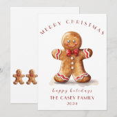 Kerstkaart van peperkoekhuisje (Voorkant / Achterkant)