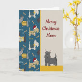 kerstKaart van Pet Dog aan mam Kaart (Gele Bloem)