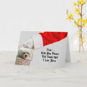 KerstKaart van Pet Dog en Santa Kaart (Gele Bloem)