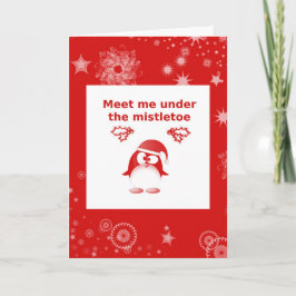 Kerstkaart van pinguïn feestdagen kaart