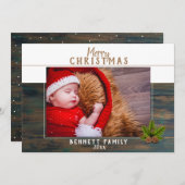 Kerstkaart van rustiek houten kerstboom (Voorkant / Achterkant)