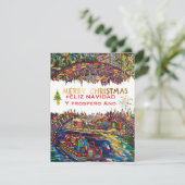 Kerstkaart van San Antonio Riverwalk (Staand voorkant)