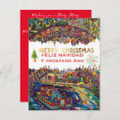 Kerstkaart van San Antonio Riverwalk (Voorkant / Achterkant)