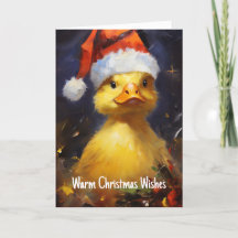 Kerstkaart van Santa Duck