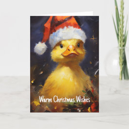 Kerstkaart van Santa Duck Kaart