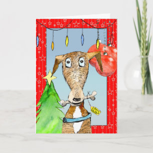 Kerstkaart van Santa - Greyhound (a515) Feestdagen Kaart