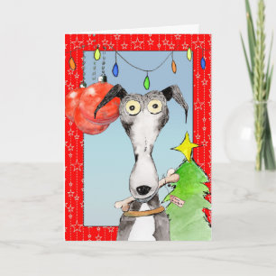 Kerstkaart van Santa - Greyhound (A517) Feestdagen Kaart