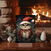 Kerstkaart van Santa Owl Flat