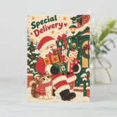 Kerstkaart van Sinterklaas (Staand voorkant)
