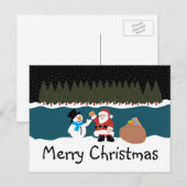 Kerstkaart van Sinterklaas aan Sneeuwman Feestdagenkaart (Voorkant / Achterkant)