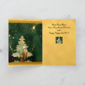 Kerstkaart van Sinterklaas impressionisme aquarel  Kaart (Binnen)