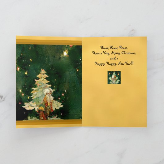 Kerstkaart van Sinterklaas impressionisme aquarel  Kaart (Binnen)