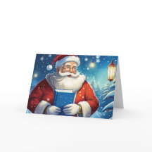 Kerstkaart van Sinterklaas met Groot Boek