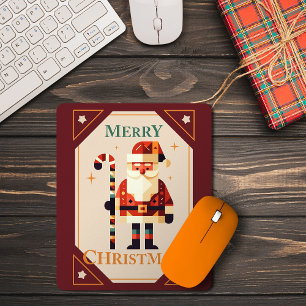 Kerstkaart van Sinterklaas met snoepriet Muismat