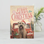 Kerstkaart van Soft Coated Wheaten Terrier (Staand voorkant)