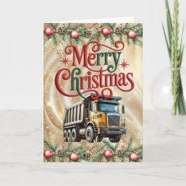 Kerstkaart van stortwagenbedrijf feestdagen kaart