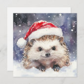 Kerstkaart van Sweet Hedgehog Flat (Voorkant / Achterkant)