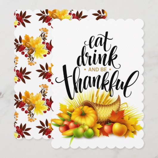 Kerstkaart van Thanksgiving (Voorkant / Achterkant)