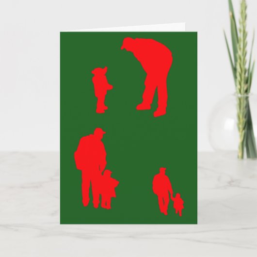 Kerstkaart van vader en kind kaart (Voorkant)