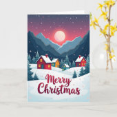 Kerstkaart van Winterdorp Kaart (Gele Bloem)