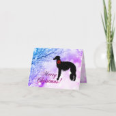 Kerstkaart van Zijdewindhond Kaart (Voorkant)