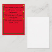 Kerstkaart, ver weg notitiekaartje (Voorkant / Achterkant)