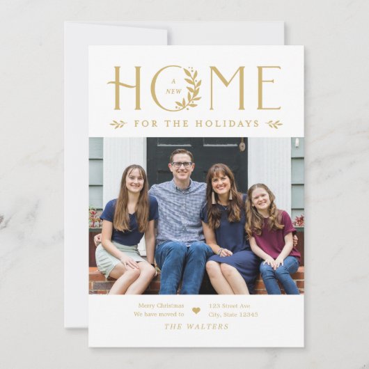 Kerstkaart verhuisbericht vakantiehuis (Voorkant)