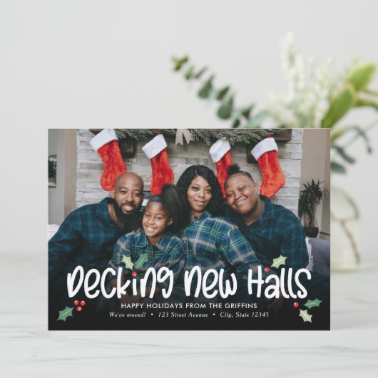 Kerstkaart verhuizing aankondiging (Staand voorkant)