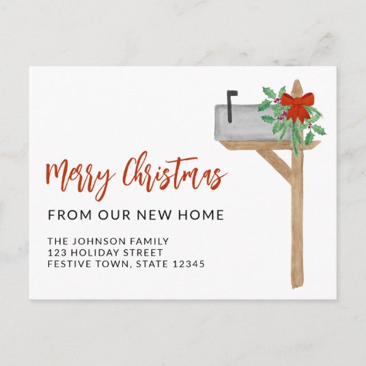 Kerstkaart Verzending Bij Verhuizing  Aankondigingskaart (Voorkant)