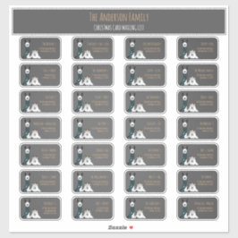 Kerstkaart verzendlijst label set Lama Schaap