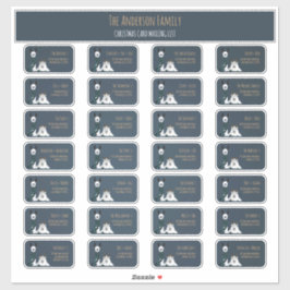 Kerstkaart verzendlijst label set Lama Schaap
