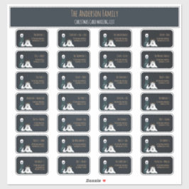 Kerstkaart verzendlijst labelset Lama Schaap Sticker