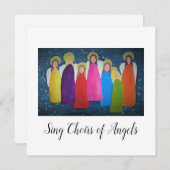 kerstKaart: Vibrant Choir van Angels (Voorkant / Achterkant)
